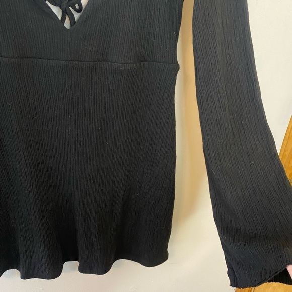 NWOT Free People Beach Brynne Black Bell Sleeve Mini - Picture 8 of 10